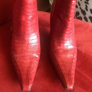 Red Covergirl Lizard look Boots